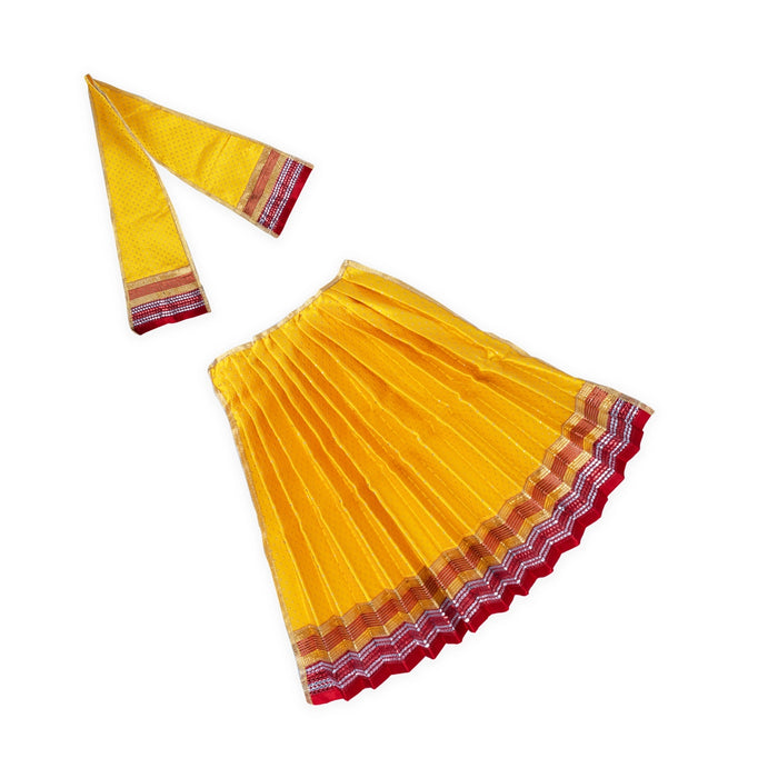 Amman Pavadai - 15 x 29 Inches | Lehanga Patka/ Mata Rani Poshak/ Devi dress For Deity