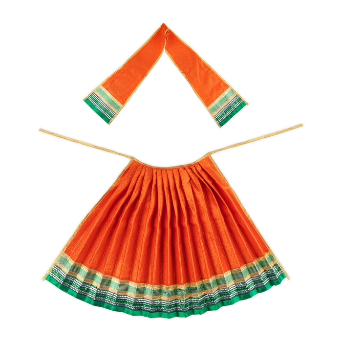 Amman Pavadai - 15 x 29 Inches | Lehanga Patka/ Mata Rani Poshak/ Devi dress For Deity