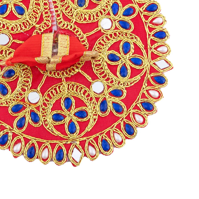 Krishna Dress - 5.5 Inches | Stone & Embroidery Design Krishna Costume/ Kanha Ji Dress for Deity