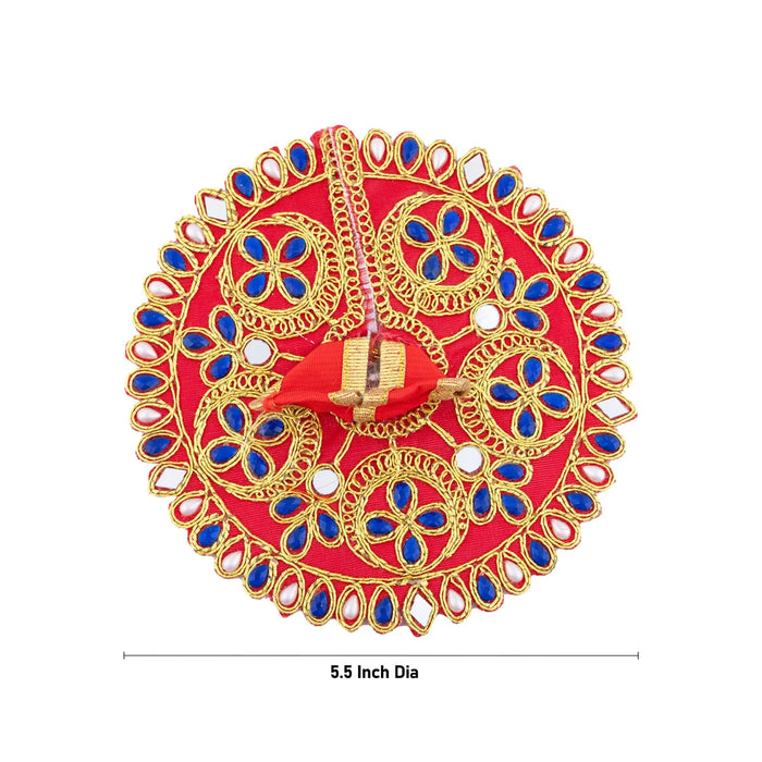 Krishna Dress - 5.5 Inches | Stone & Embroidery Design Krishna Costume/ Kanha Ji Dress for Deity