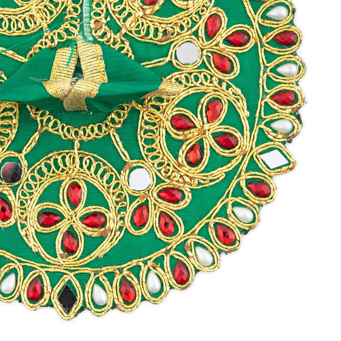 Krishna Dress - 5.5 Inches | Stone & Embroidery Design Krishna Costume/ Kanha Ji Dress for Deity