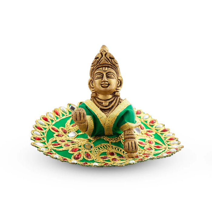 Krishna Dress - 5.5 Inches | Stone & Embroidery Design Krishna Costume/ Kanha Ji Dress for Deity