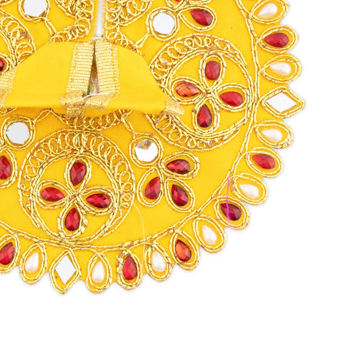 Krishna Dress - 5.5 Inches | Stone & Embroidery Design Krishna Costume/ Kanha Ji Dress for Deity