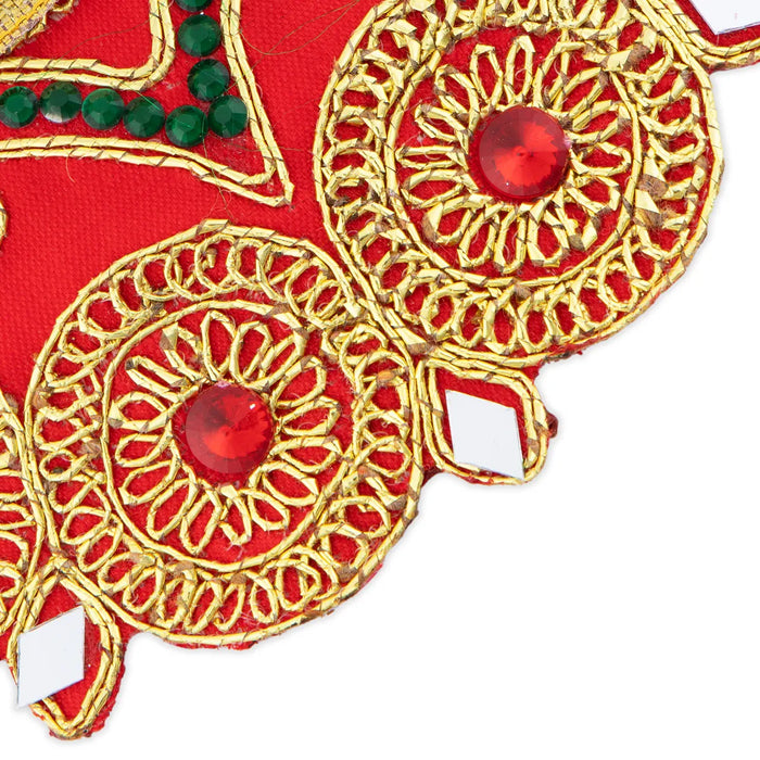 Devi Dress - 2.5 x 5 Inches | Embroidery Amman Pavadai/ Stone Design Mata Rani Poshak for Deity