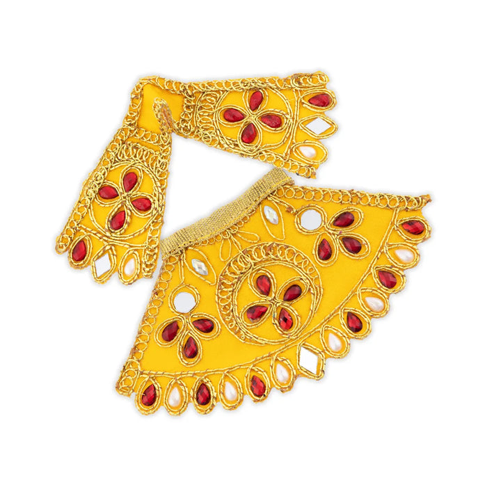 Devi Dress - 2.5 x 5 Inches | Embroidery Amman Pavadai/ Stone Design Mata Rani Poshak for Deity