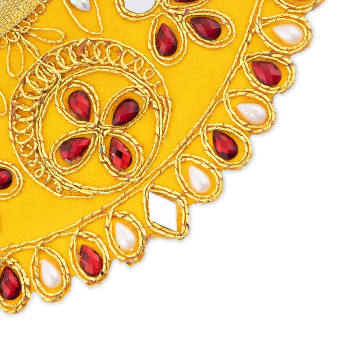 Devi Dress - 2.5 x 5 Inches | Embroidery Amman Pavadai/ Stone Design Mata Rani Poshak for Deity