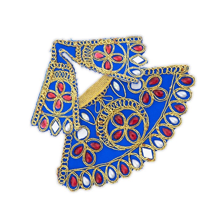 Devi Dress - 2.5 x 5 Inches | Embroidery Amman Pavadai/ Stone Design Mata Rani Poshak for Deity