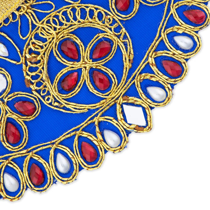 Devi Dress - 2.5 x 5 Inches | Embroidery Amman Pavadai/ Stone Design Mata Rani Poshak for Deity