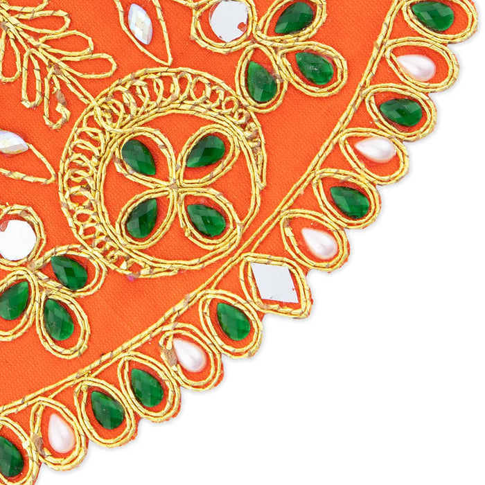 Devi Dress - 3.5 x 7 Inches | Stone & Embroidery Design Mata Rani Poshak/ Amman Pavadai/ Mata Dress for Deity