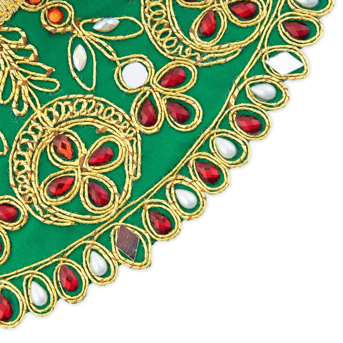 Devi Dress - 3.5 x 7 Inches | Stone & Embroidery Design Mata Rani Poshak/ Amman Pavadai/ Mata Dress for Deity