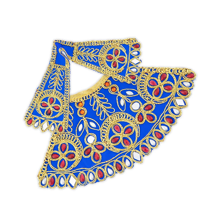 Devi Dress - 3.5 x 7 Inches | Stone & Embroidery Design Mata Rani Poshak/ Amman Pavadai/ Mata Dress for Deity