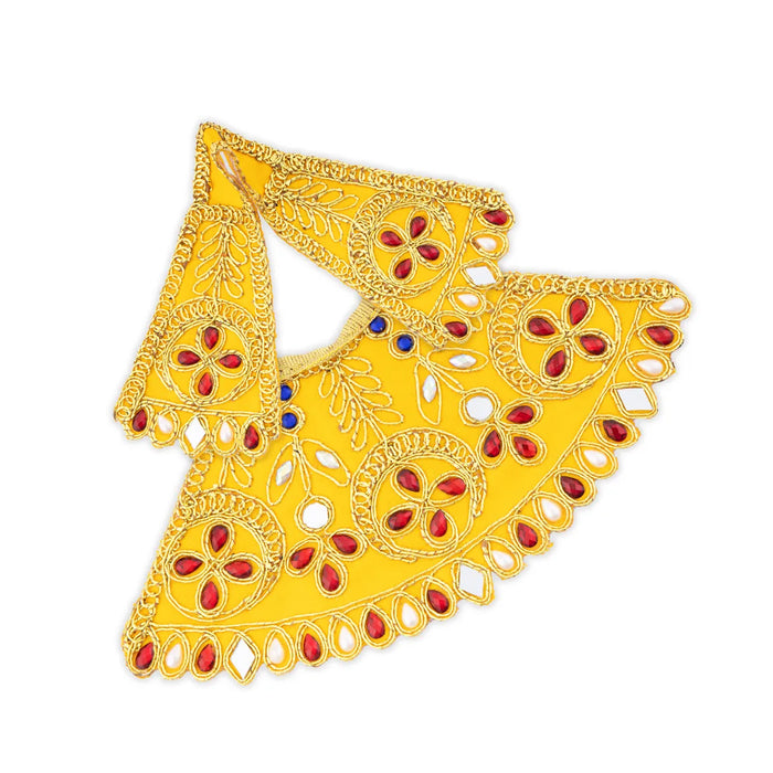 Devi Dress - 3.5 x 7 Inches | Stone & Embroidery Design Mata Rani Poshak/ Amman Pavadai/ Mata Dress for Deity