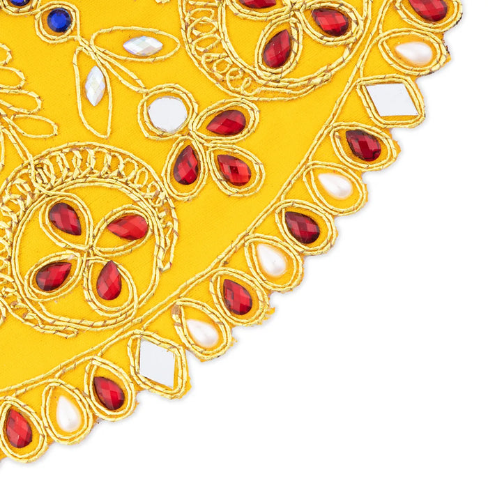 Devi Dress - 3.5 x 7 Inches | Stone & Embroidery Design Mata Rani Poshak/ Amman Pavadai/ Mata Dress for Deity