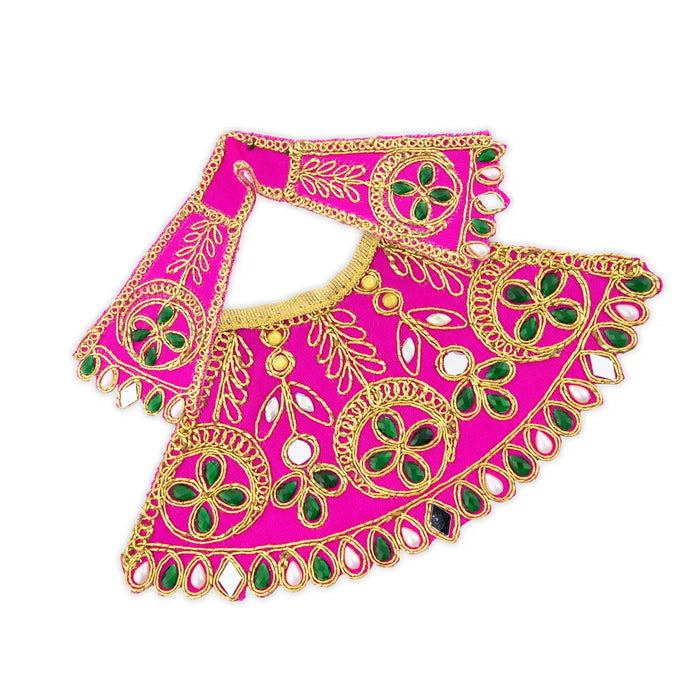 Devi Dress - 3.5 x 7 Inches | Stone & Embroidery Design Mata Rani Poshak/ Amman Pavadai/ Mata Dress for Deity