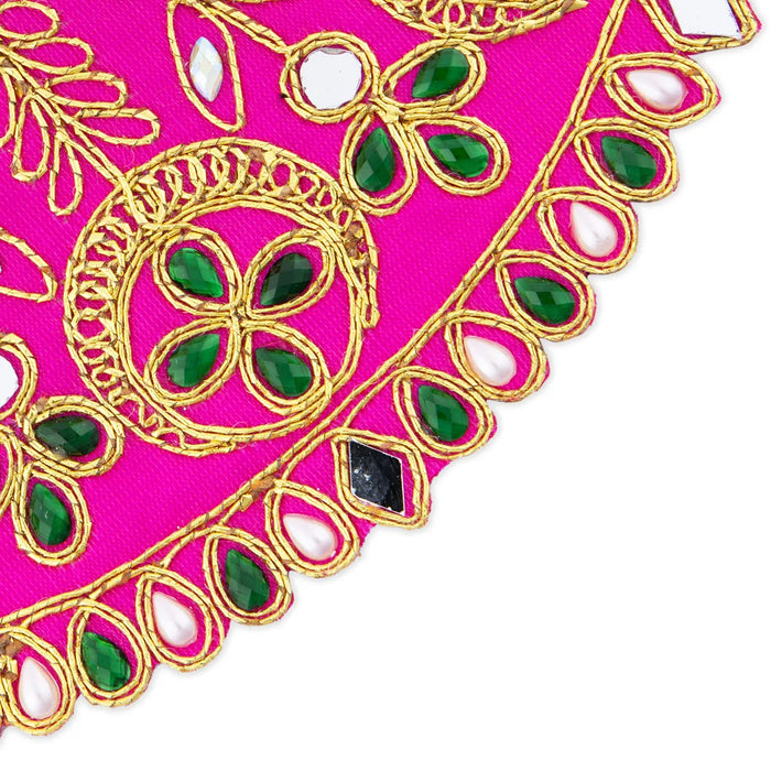 Devi Dress - 3.5 x 7 Inches | Stone & Embroidery Design Mata Rani Poshak/ Amman Pavadai/ Mata Dress for Deity