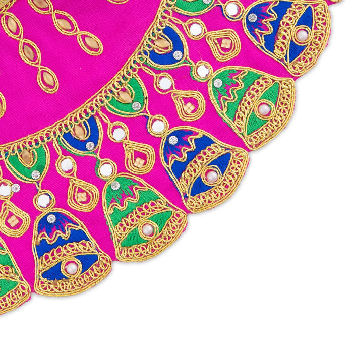 Amman Pavadai - 5 X 10 Inches | Satin Mata Rani Poshak/ Jari Border Devi Dress for Deity Decor