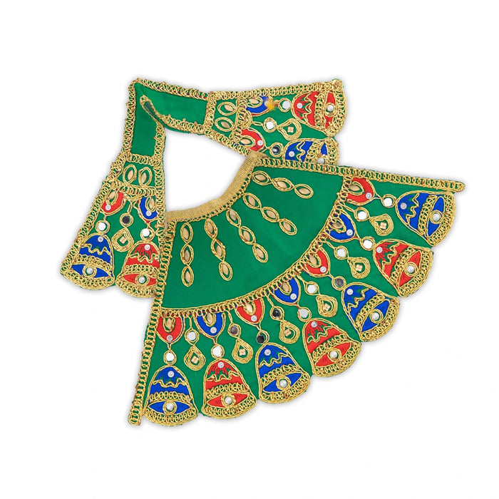 Amman Pavadai - 5 X 10 Inches | Satin Mata Rani Poshak/ Jari Border Devi Dress for Deity Decor