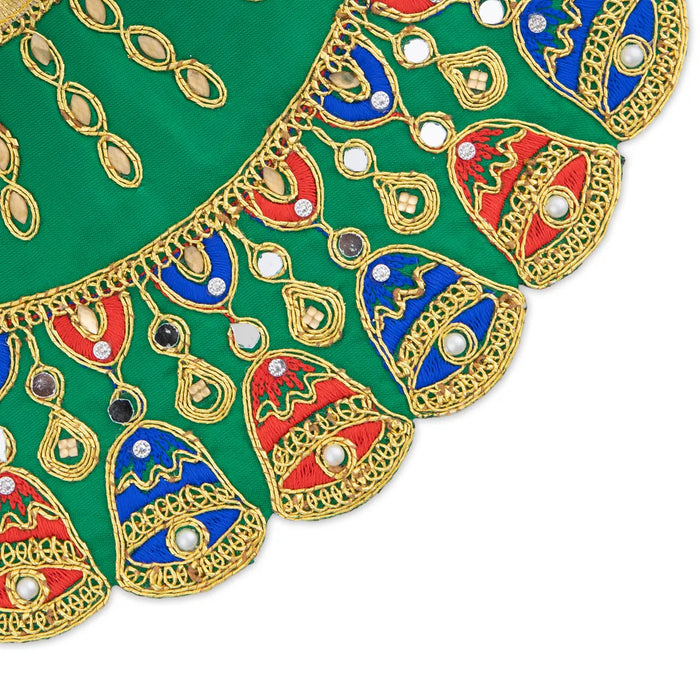 Amman Pavadai - 5 X 10 Inches | Satin Mata Rani Poshak/ Jari Border Devi Dress for Deity Decor