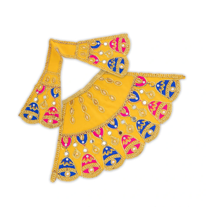 Amman Pavadai - 5 X 10 Inches | Satin Mata Rani Poshak/ Jari Border Devi Dress for Deity Decor