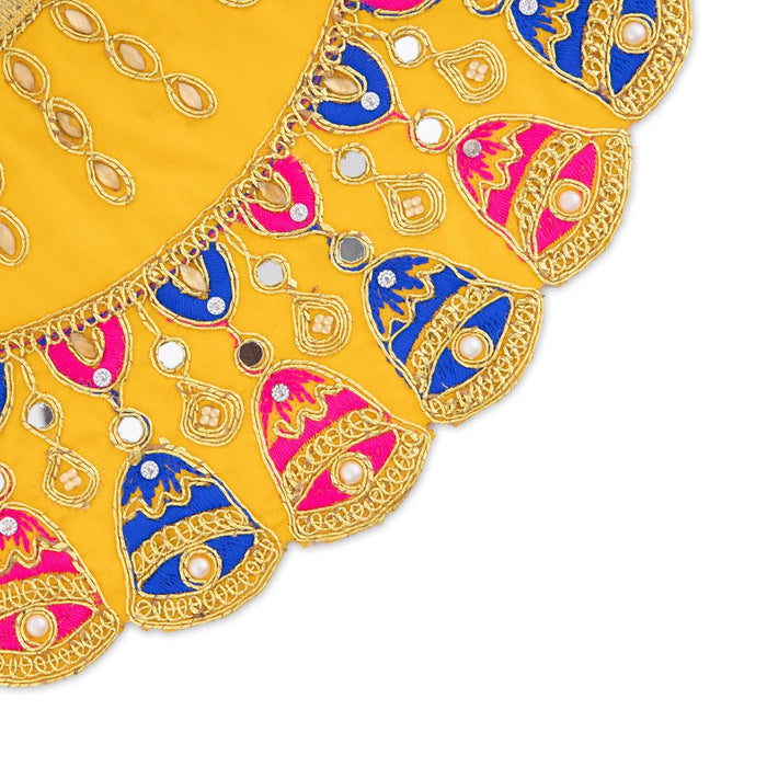 Amman Pavadai - 5 X 10 Inches | Satin Mata Rani Poshak/ Jari Border Devi Dress for Deity Decor