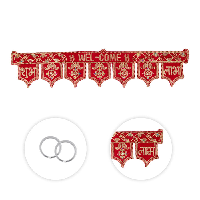 Thoran - 38.5 Inches | Artificial Toran/ Velvet Door Toran/ Bandanwar for Home Decor