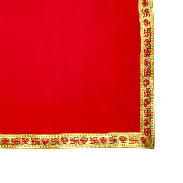 Pooja Aasan - 20 x 30 Inches | Velvet Jari Design Pooja Mat/ Aasan Mat for Pooja Room