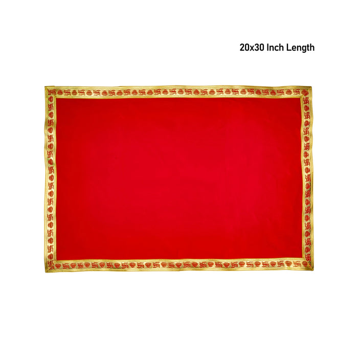 Pooja Aasan - 20 x 30 Inches | Velvet Jari Design Pooja Mat/ Aasan Mat for Pooja Room