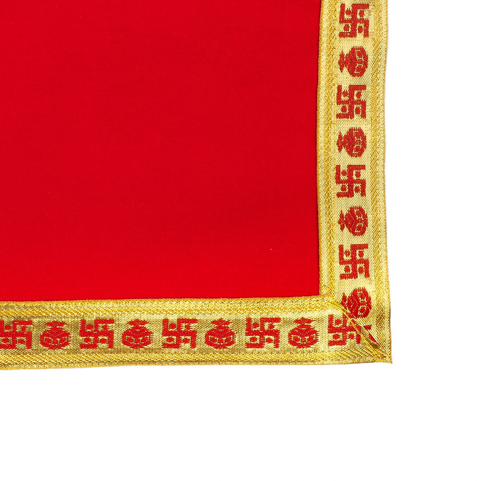 Aasan Mat - 15 x 18 Inches | Plain Embossed Pooja Aasan Mat/ Velvet Mat for Deity Seating
