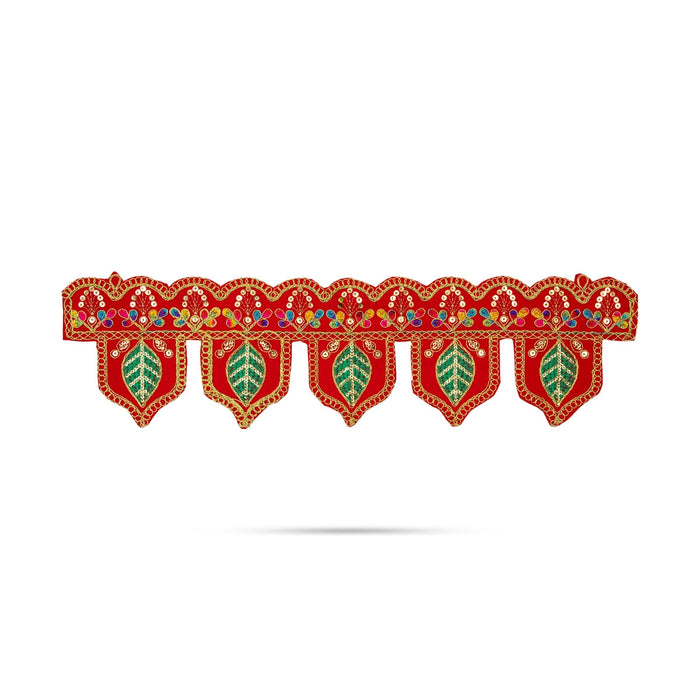 Velvet Toran - 18 Inches | Decorative Handmade Bandanwar/ Leaf Design Thoran for Home