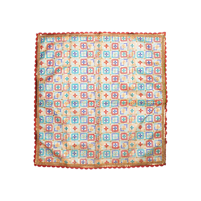 Chunri Vastram - 1 Mtr | Embroidery Mata Rani Chunri/ Chunari Dupatta for Deity