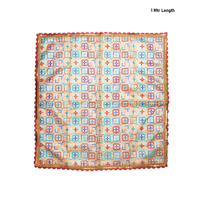 Chunri Vastram - 1 Mtr | Embroidery Mata Rani Chunri/ Chunari Dupatta for Deity