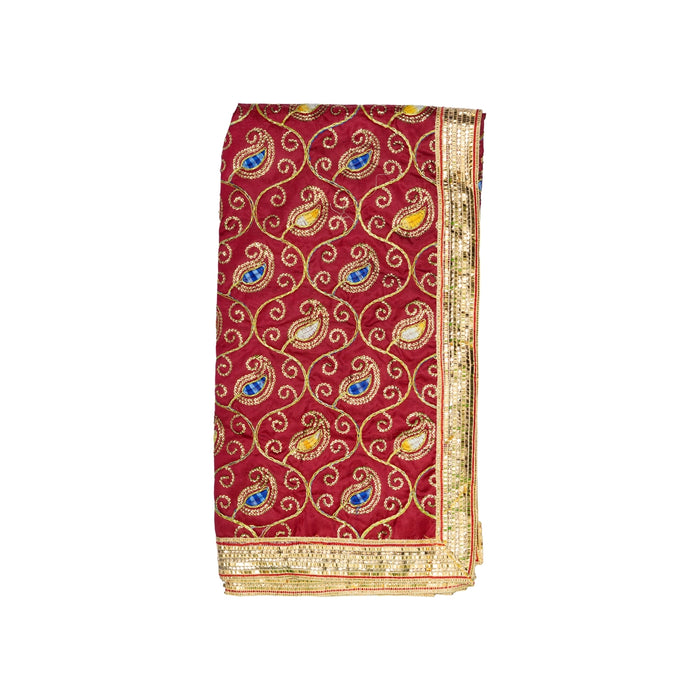Chunri Vastram - 2 Mtrs | Embroidery Mata Rani Chunri/ Decorative Chunri Dupatta for Deity