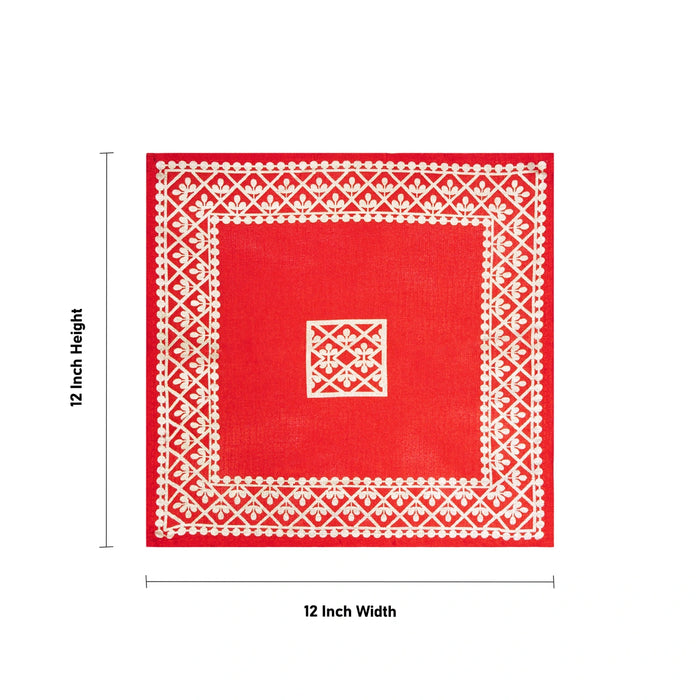 Pooja Aasan - 12 x 12 Inches | Pooja Mat/ Yoga Mat / Asan Mat for Meditation