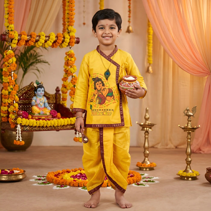 Bal Krishna Dress Set - Size 16 | Krishna Costume/ Laddu Gopal Dress/ Janmashtami Dress for Kids