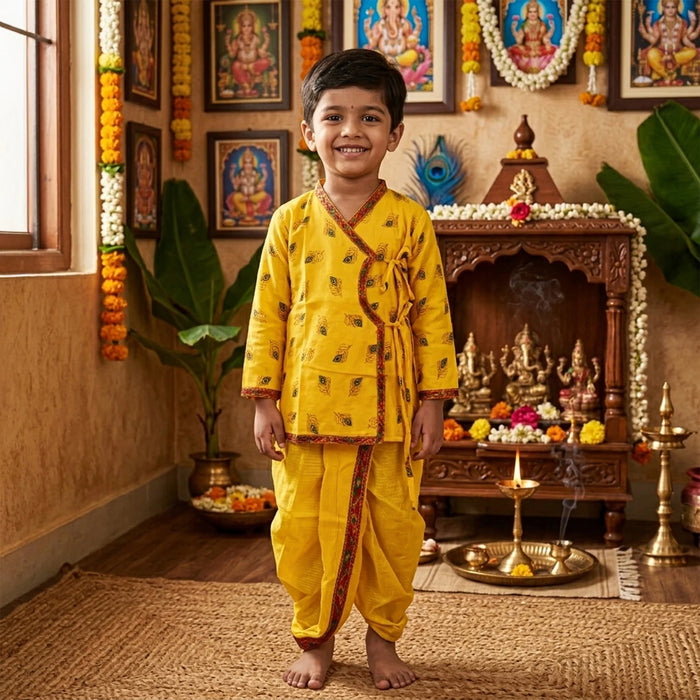 Bal Krishna Dress Set - Size 26 | Krishna Costume/ Bal Gopal Dress Set/ Janmashtami Outfit For Children