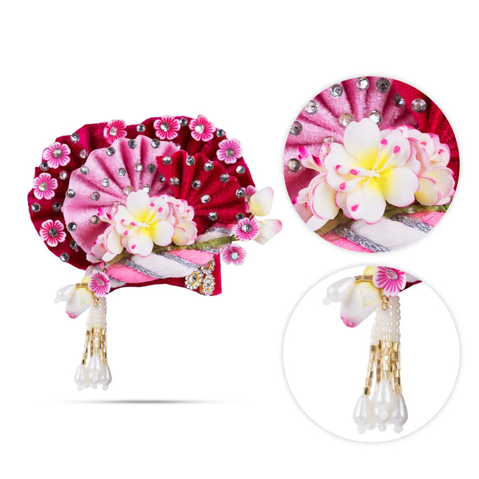 Zari And Stone Design Turban - 3 X 2.25 Inches | Decorative Kireedam/ Kiridam/ Crown For Deity Decor