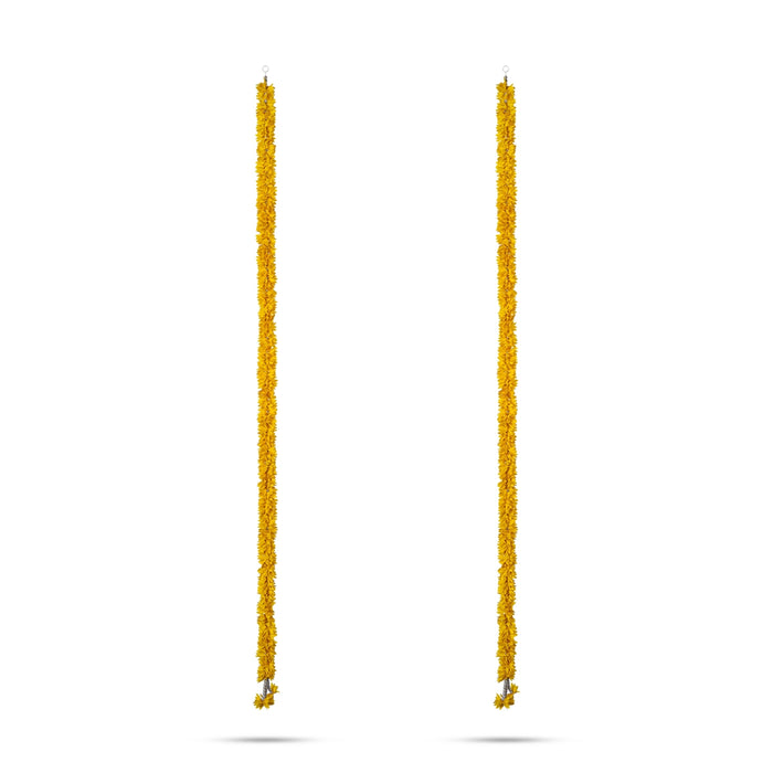 Side Toran Pair - 58 Inches | 2 Pcs/ Artificial Flower Thoran/ Door Hanging Toran For Festive Decor