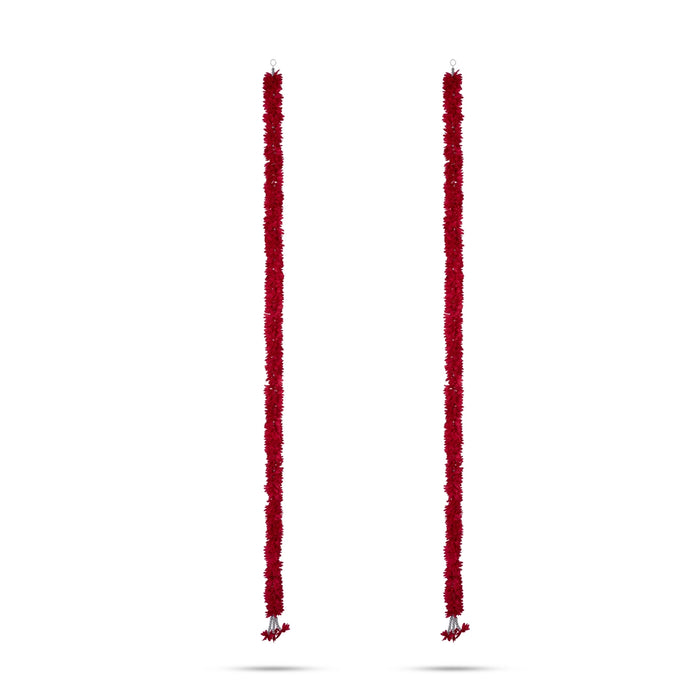 Side Toran Pair - 58 Inches | 2 Pcs/ Artificial Flower Thoran/ Door Hanging Toran For Festive Decor