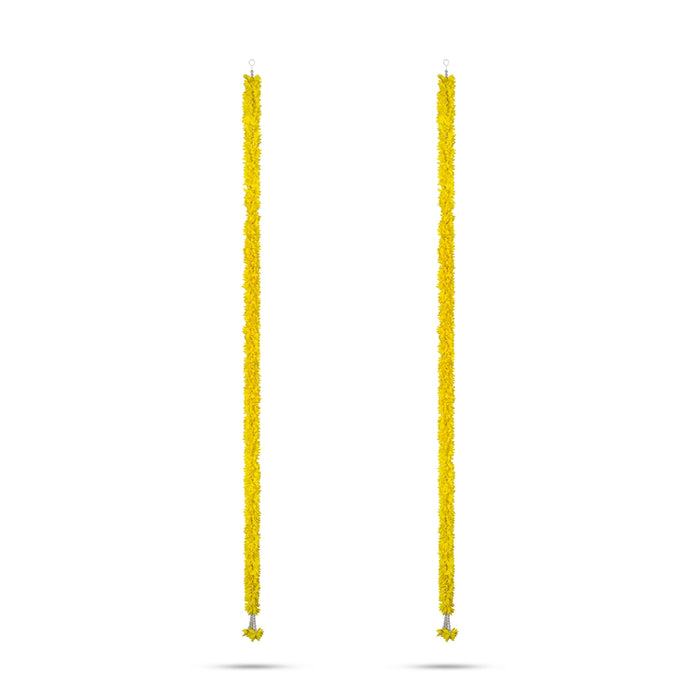 Side Toran Pair - 58 Inches | 2 Pcs/ Artificial Flower Thoran/ Door Hanging Toran For Festive Decor