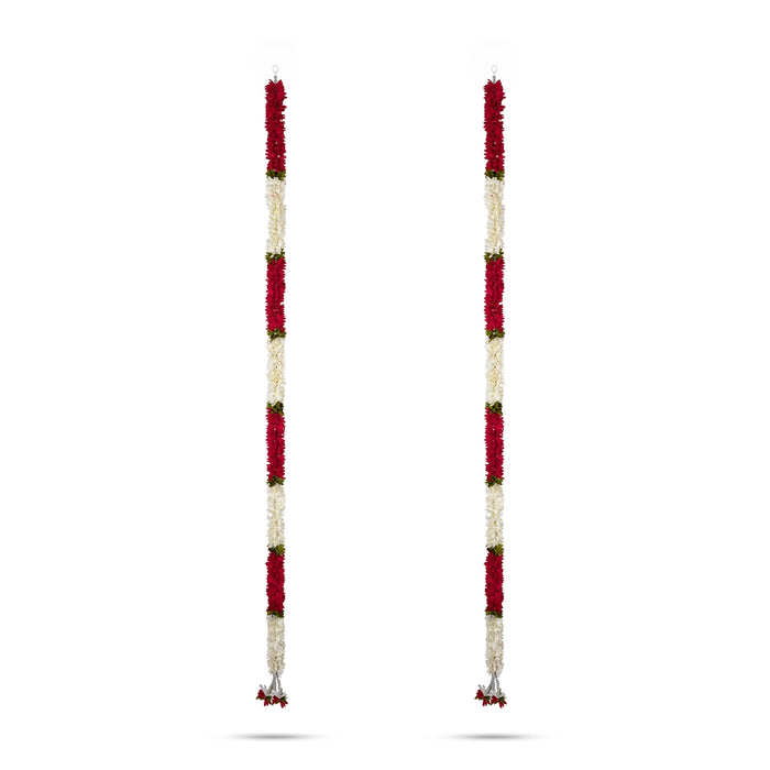 Side Toran Pair - 58 Inches | 2 Pcs/ Artificial Flower Thoran/ Door Hanging Toran For Festive Decor