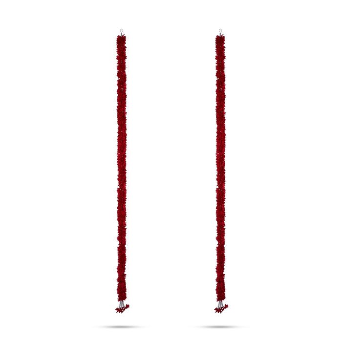 Side Toran Pair - 58 Inches | 2 Pcs/ Artificial Flower Thoran/ Door Hanging Toran For Festive Decor