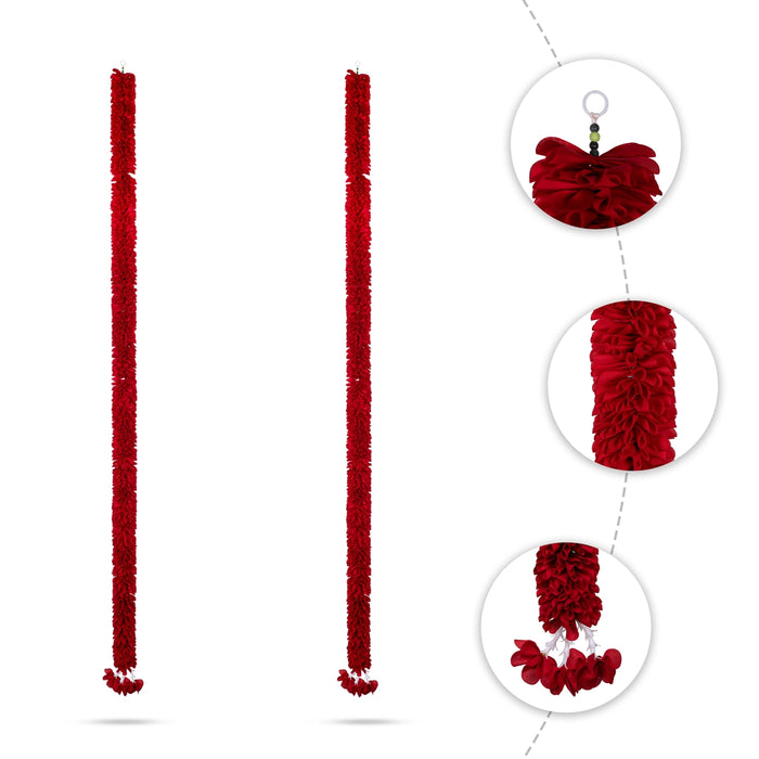 Side Toran Pair - 72 Inches | Artificial Flower Thoran/ Hanging Thoranam For Entrance Door