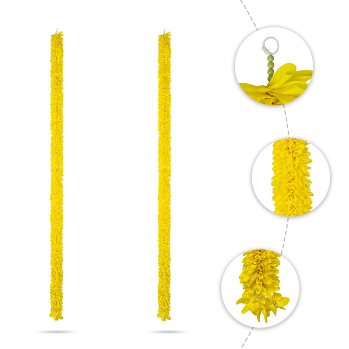 Side Toran Pair - 72 Inches | Artificial Flower Thoran/ Hanging Thoranam For Entrance Door