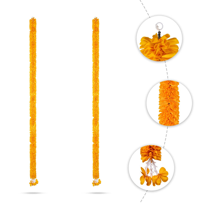 Side Toran Pair - 72 Inches | Artificial Flower Thoran/ Hanging Thoranam For Entrance Door