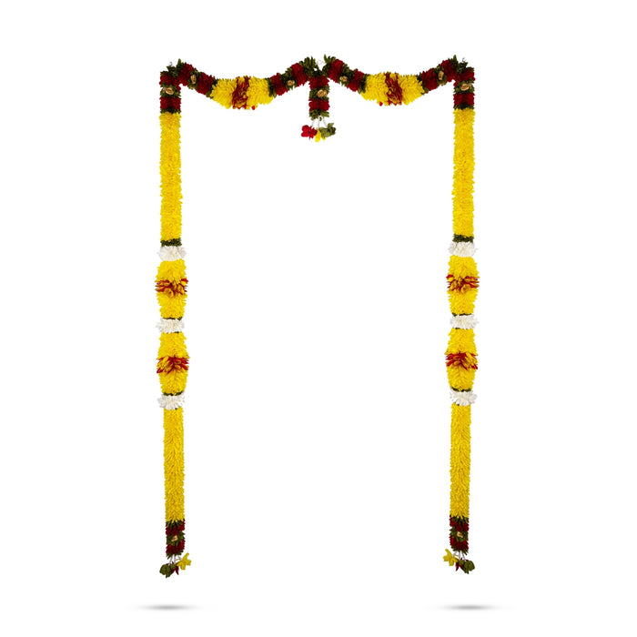 Door Toran Full Set - 74 Inches | Decorative Door Hanging / Flower Thoranam / Traditional Bandhawar