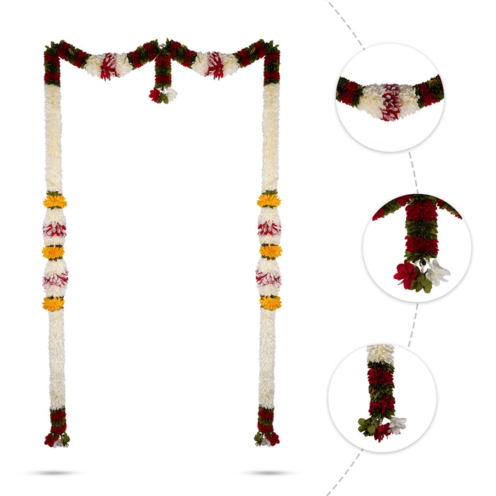 Door Toran Full Set - 74 Inches | Decorative Door Hanging / Flower Thoranam / Traditional Bandhawar