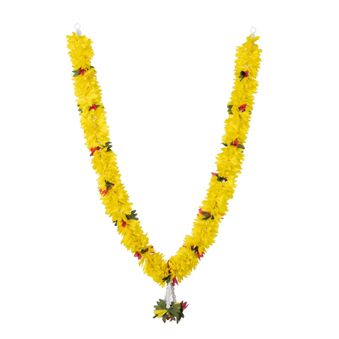 Cloth Mala - 19 Inches | Artificial Flower Mala/ Fancy Mala for Photo Frame