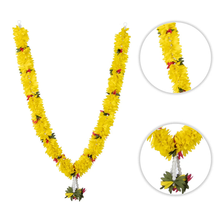 Cloth Mala - 19 Inches | Artificial Flower Mala/ Fancy Mala for Photo Frame