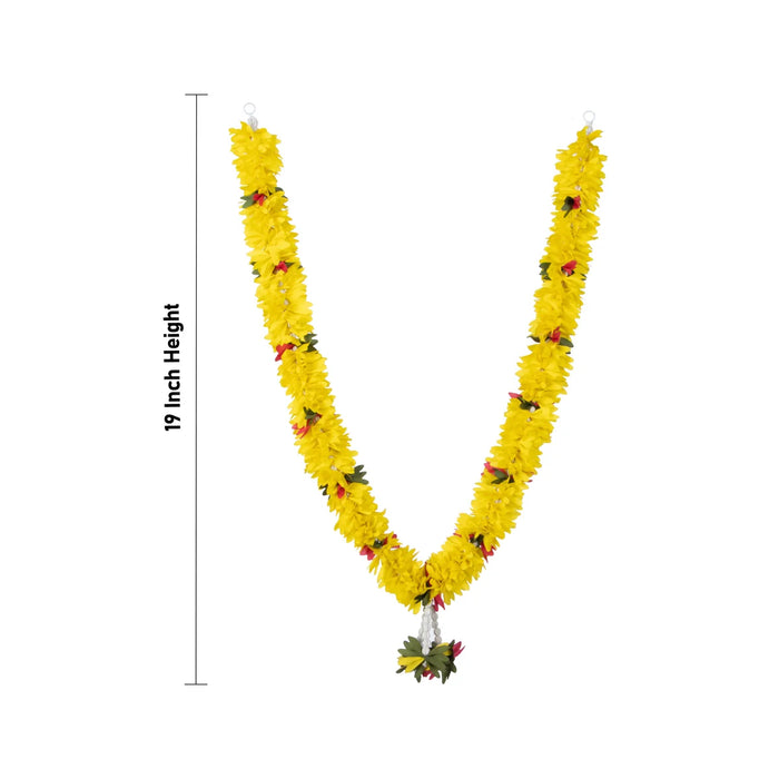 Cloth Mala - 19 Inches | Artificial Flower Mala/ Fancy Mala for Photo Frame