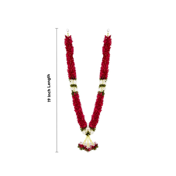 Cloth Mala - 19 Inches | Artificial Flower Mala/ Fancy Mala for Photo Frame